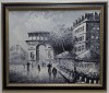 Tablou pictura alb/negru &quot;Arcul de Triumf Paris&quot;, Natura, Ulei, Realism
