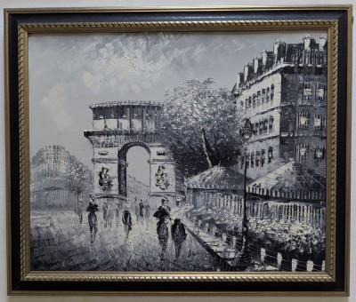 Tablou pictura alb/negru &amp;quot;Arcul de Triumf Paris&amp;quot; foto