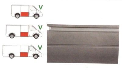 Segment reparatie usa Mercedes Sprinter (W901-905), 1995-2006, Vw Lt 1996-2005, parte montare usa culisanta dreapta, metal, lungime 1185 mm, inaltime foto