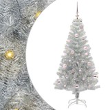 vidaXL Brad de Crăciun cu 150 LED cu suport Argintiu 150 cm PET 3396663
