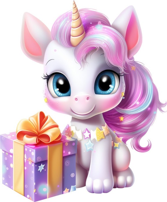 Sticker decorativ, Unicorn, Roz, 72 cm, 1333STK-3