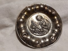 argint MEDALION FECIOARA MARIA cu PRUNCUL ISUS unic OPULENT vechi EXCEPTIONAL