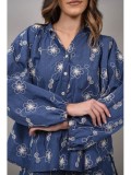 Cumpara ieftin Camasa Dama Denim Guler Mao Broderie Napoli FashionLand Bumbac Poliester Marime Unica S-M-L Fabricata in Italia