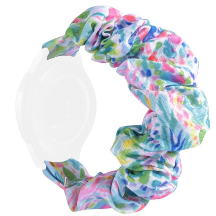 Curea textila elastica, compatibila Amazfit BIP 3, telescoape Quick Release, Scrunchies 10