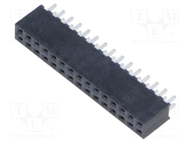 Conector şiruri pini mamă 30 pini 2mm aurit THT drept SAMTEC