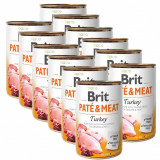Conservă Brit Pat&eacute; &amp;amp; carne de curcan 12 x 400 g