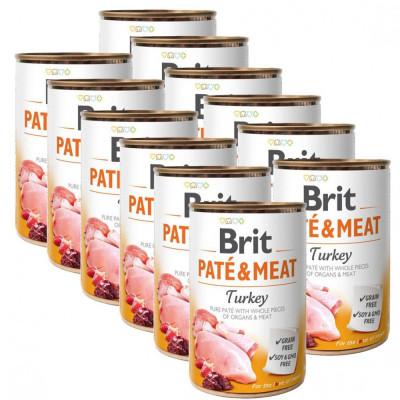 Conservă Brit Pat&amp;eacute; &amp;amp;amp; carne de curcan 12 x 400 g foto