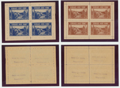 Posta Locala Paltinis Hohe Rinne 1923 serie 2 colite a 4 timbre foarte rare MNH foto