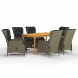 Cumpara ieftin Set mobilier de gradina, 7 piese, maro