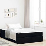 VidaXL Cadru de pat cu saltea Negru 120 x 200 cm țesătură 3399482
