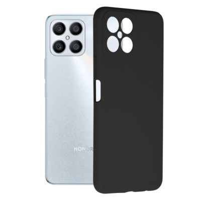 Husa soft edge compatibila cu honor x8 4g, antiamprenta, interior microfibra, camera extra pro, negru foto