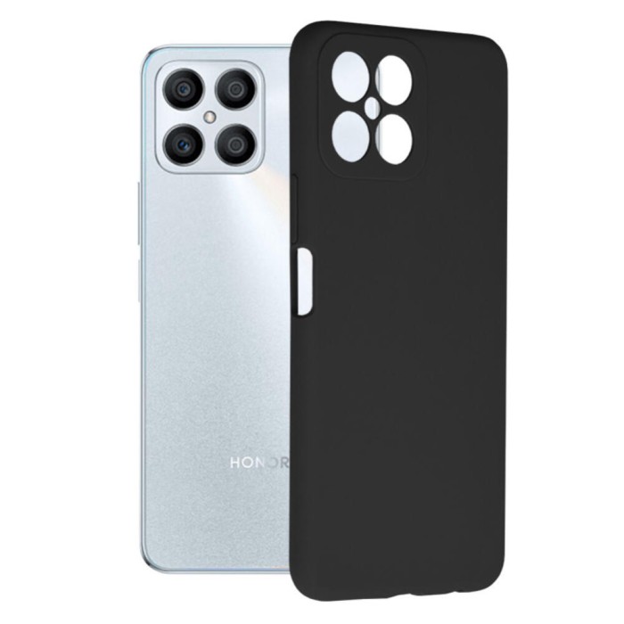 Husa soft edge compatibila cu honor x8 4g, antiamprenta, interior microfibra, camera extra pro, negru