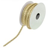 Decoratiune Brad Craciun, Model Siret, Culoare Auriu, Lungime 20m, Latime 4mm, Poliester, Oem