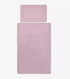 Lenjerie pentru patut bebe cu umplutura Hippo, 2 piese, bumbac