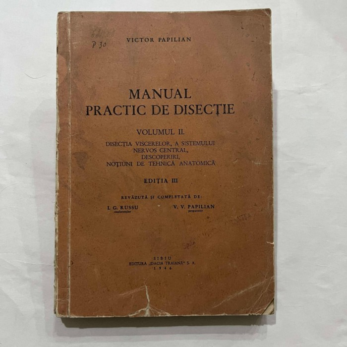 Victor Papilian - Manual practic de disectie - Vol. 2
