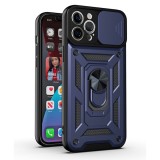 Husa pentru iphone 11 pro, slide si snap, magnetic ring, blue