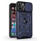 Husa pentru iphone 11 pro, slide si snap, magnetic ring, blue