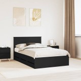 Cumpara ieftin Cadru de pat cu sertar Negru 120 x 190 cm Lemn Ingineresc