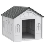PawHut Casă de exterior din PP alb pentru c&acirc;ini de talie mică și medie - 65 x 75.7 x 63 cm | Aosom Romania