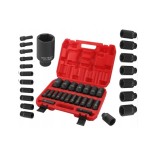 Trusa tubulare de impact, 1/2" kexagonale, 10 - 38mm, 20 piese, Kraft