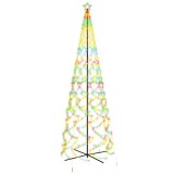 Cumpara ieftin Brad de Craciun conic, 1400 LED-uri, multicolor, 160x500 cm