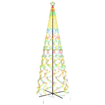 Brad de Craciun conic, 1400 LED-uri, multicolor, 160x500 cm foto