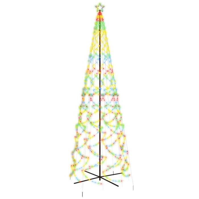 Brad de Craciun conic, 1400 LED-uri, multicolor, 160x500 cm