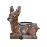 Ghiveci ceramic model caprioara, lungime 23cm, design vintage