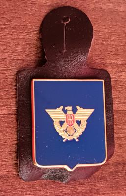 QW8 17 - Insigna - tematica militara - vultur pe laur - suport de piele foto