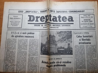 dreptatea 14 martie 1990-art. interviu valeriu gabor primarul jud. mures foto