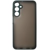 Husa spate policarbonat gri semitransparent si TPU verde inchis, butoane portocalii, pentru Samsung Galaxy A25 5G