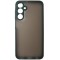 Husa spate policarbonat gri semitransparent si TPU verde inchis, butoane portocalii, pentru Samsung Galaxy A25 5G
