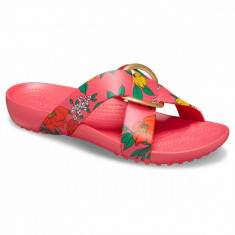 Papuci Femei casual Crocs Serena Printed Crocs Band Slide foto