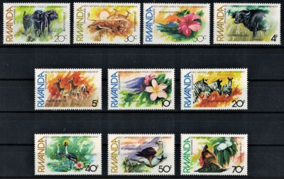 RWANDA 1982 - Fauna si flora / serie completa MNH foto