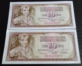 YUGOSLAVIA 10 DINARI / 1978 - CONSECUTIVE. UNC.