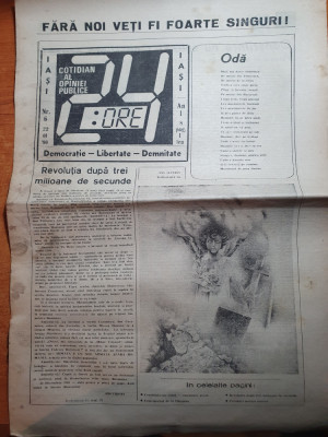 ziarul 24 ore din 22 ianuarie 1990-1 luna de la revolutie,oda revolutionarilor foto