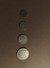 Lot monede 5 bani + 15 bani + 25 bani + 5 lei 1975 1978 1982 Romania