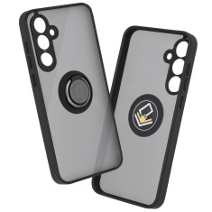 Husa Samsung Galaxy A35 5G Techsuit Glinth cu inel suport stand magnetic, negru foto