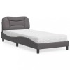 VidaXL Pat cu saltea, Hvar, gri, 90x190 cm, piele ecologică 3208692