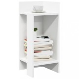 Gossi mese laterale 2 buc cu raft alb 25,5x27x60 cm