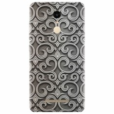 Husa silicon pentru Xiaomi Remdi Note 3, Baroque Silver Pattern foto