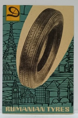 CARTE POSTALA FOLOSITA DE RADIO AMATORII ROMANI , RECLAMA LA CAUCIURI DE MOTOCICLETA PRODUSE IN ROMANIA , DANUBIANA , CARTE POSTALA , 1966 foto