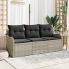 VidaXL Set de canapele pentru grădină 3 pcs Gri deschis Rattan poli 3354231