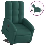 Cumpara ieftin Fotoliu electric rabatabil cu ridicare, verde inchis, textil
