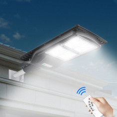 Lampa solara iluminat stradal, LED-uri SMD 40W, senzor miscare, control telecomanda, timer, 3 moduri foto