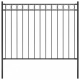 VidaXL Gard de grădină, negru, 1,7 x 1,2 m, oțel