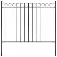 vidaXL Gard de grădină din oțel 1,81x1,2 m negru