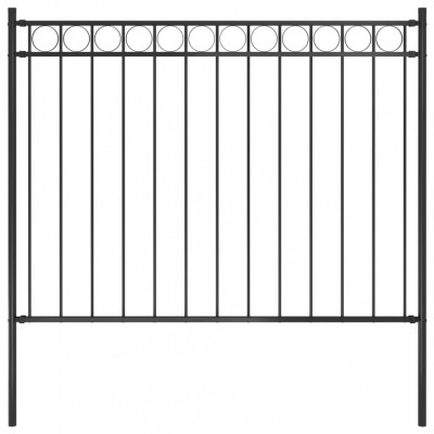 vidaXL Gard de grădină, negru, 1,7 x 1,2 m, oțel foto