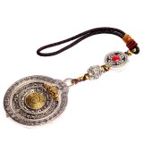 Amuleta 8 simboluri norocoase tibetane Ashtamangala, multiplicarea norocului, se roteste, metal premium argintiu snur