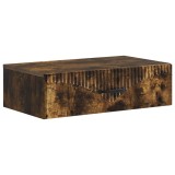 vidaXL Masă laterală montată pe perete Stejar fumuriu Lemn prelucrat 899000